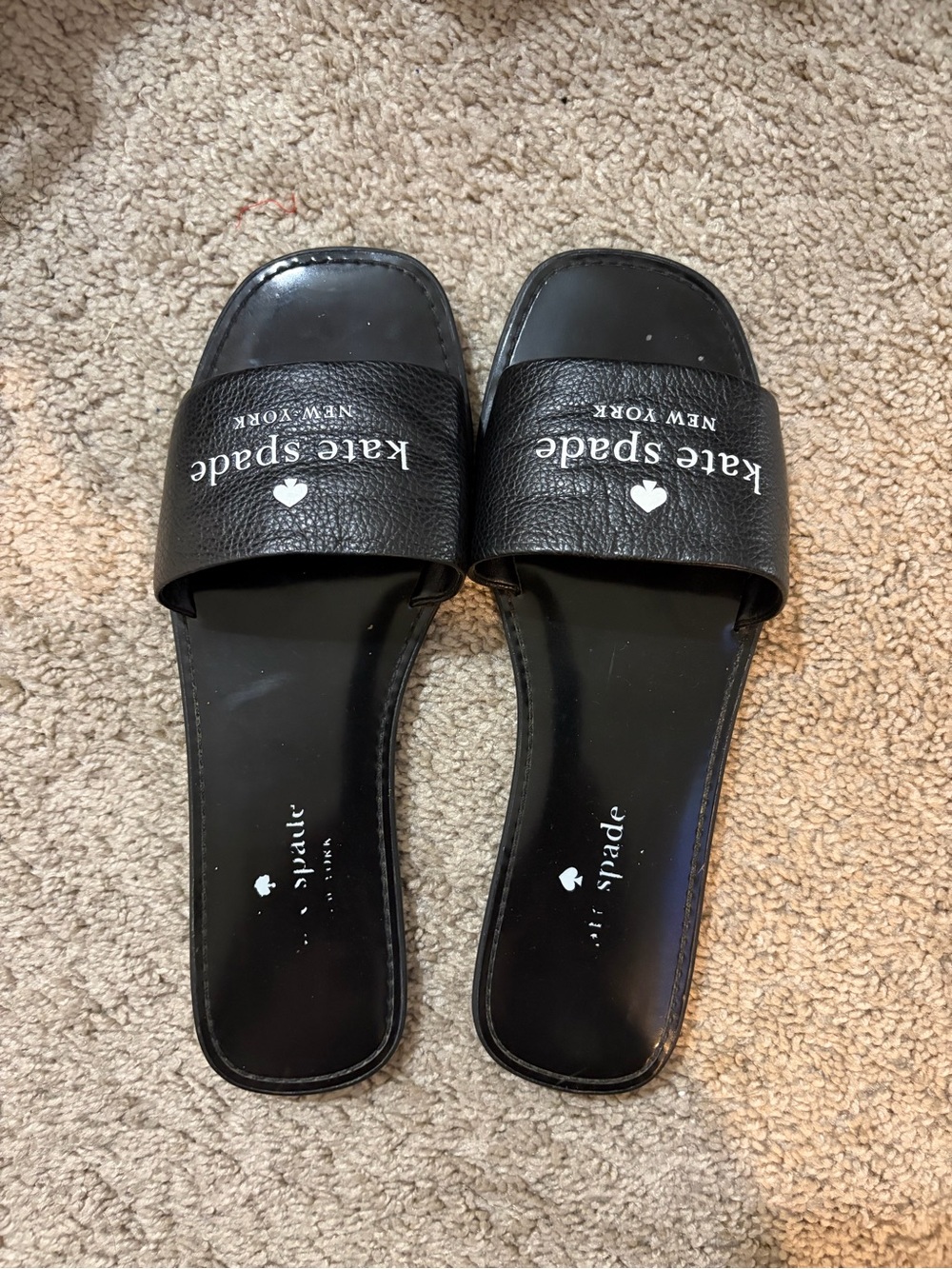 kate spade Black Logo Slide Mules great condition wore a few times .